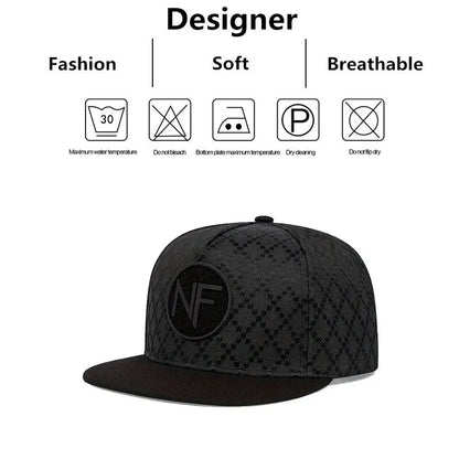 Unisex NF Letter Embroidery Hip-Hop Hats Spring and Autumn Outdoor Adjustable Casual Baseball Caps Sunscreen Hat Good Vibrations