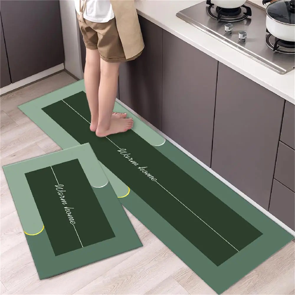 Soft Washable Non-Slip Kitchen Floor Mat for Bedroom Living Room Hallway Bathroom Entrance Long Bedside Carpet Good Vibrations