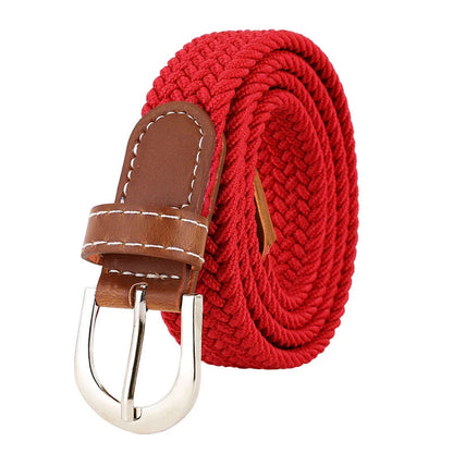 Women's elastic and elastic woven belt in one outfit, casual and versatile denim belt for men and women Good Vibrations