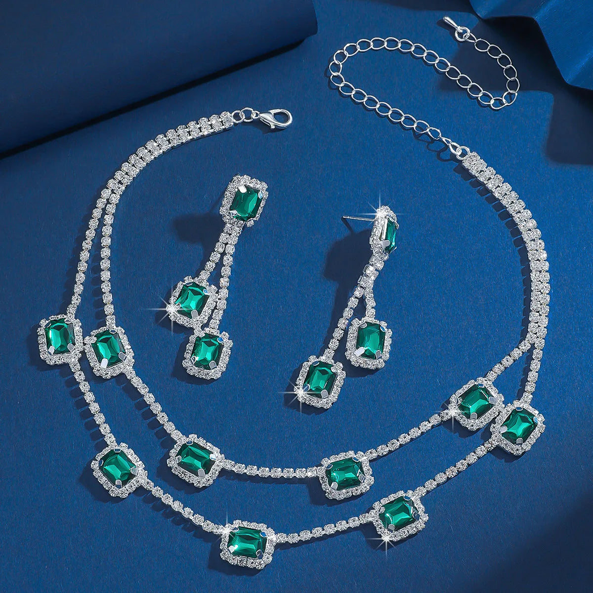 3 pieces of ladies' jewelry set, crystal and diamond necklace and earring set, bridal wedding party jewelry, daily wear jewelry Good Vibrations