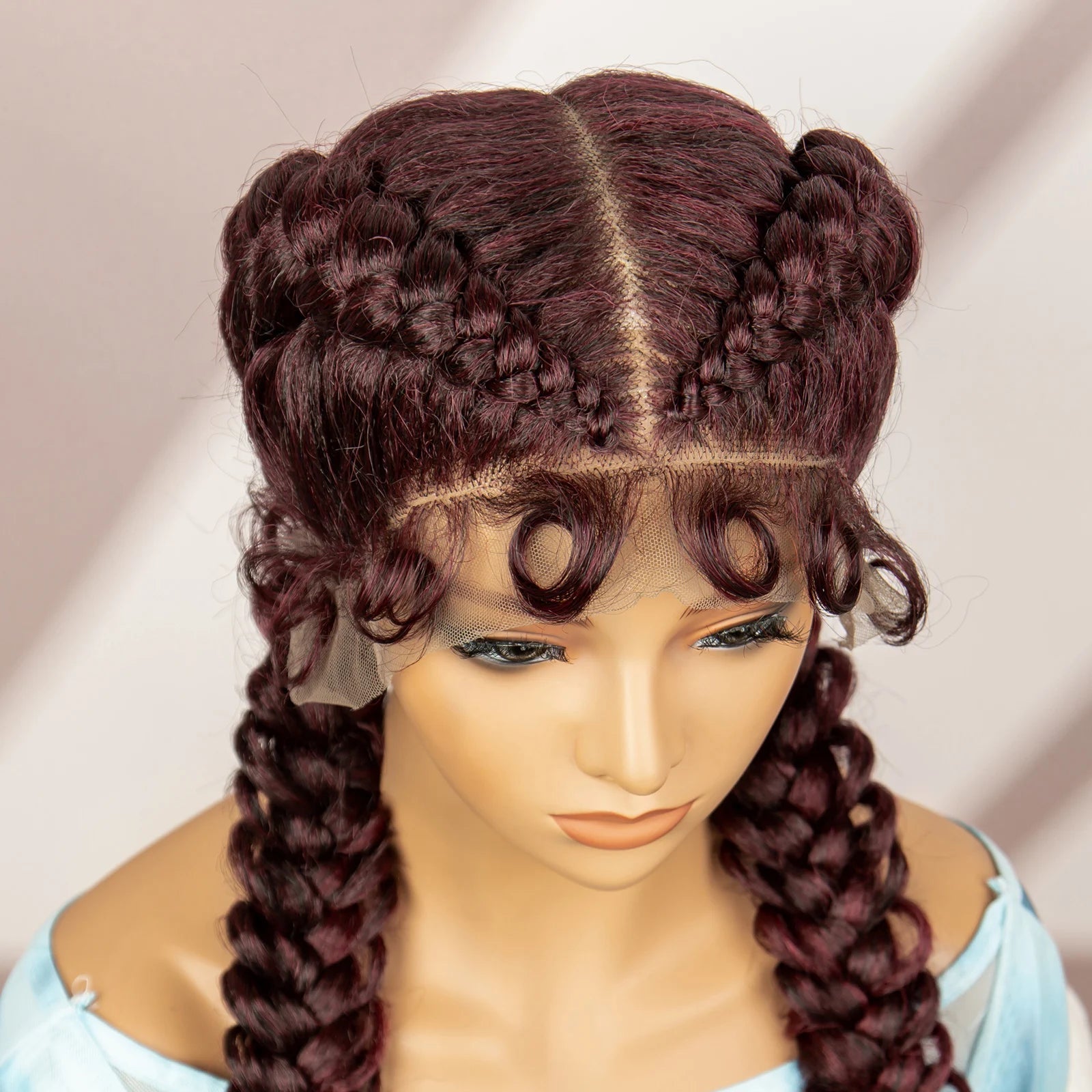 Synthetic Goddess Braided Wigs Cornrow Braided Wigs with Baby Hair Braids Wigs for Women Daily Use Knotless Wigs Good Vibrations