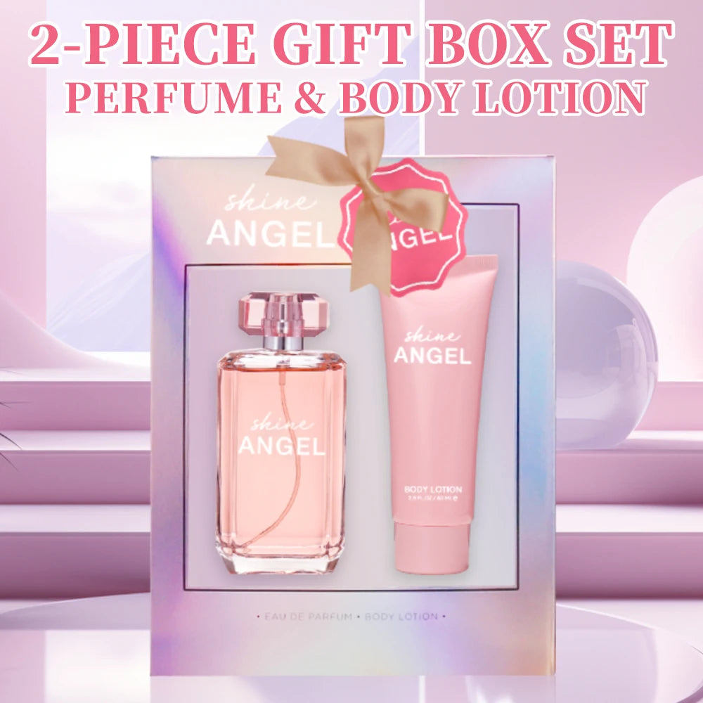 Eau de Parfum Spray and Body Lotion Gift Set Women's Fragrance Sets 3.4 Oz EDP Spray 2.8 Oz Body Cream Shine Angel 2 Pcs Gifts Good Vibrations