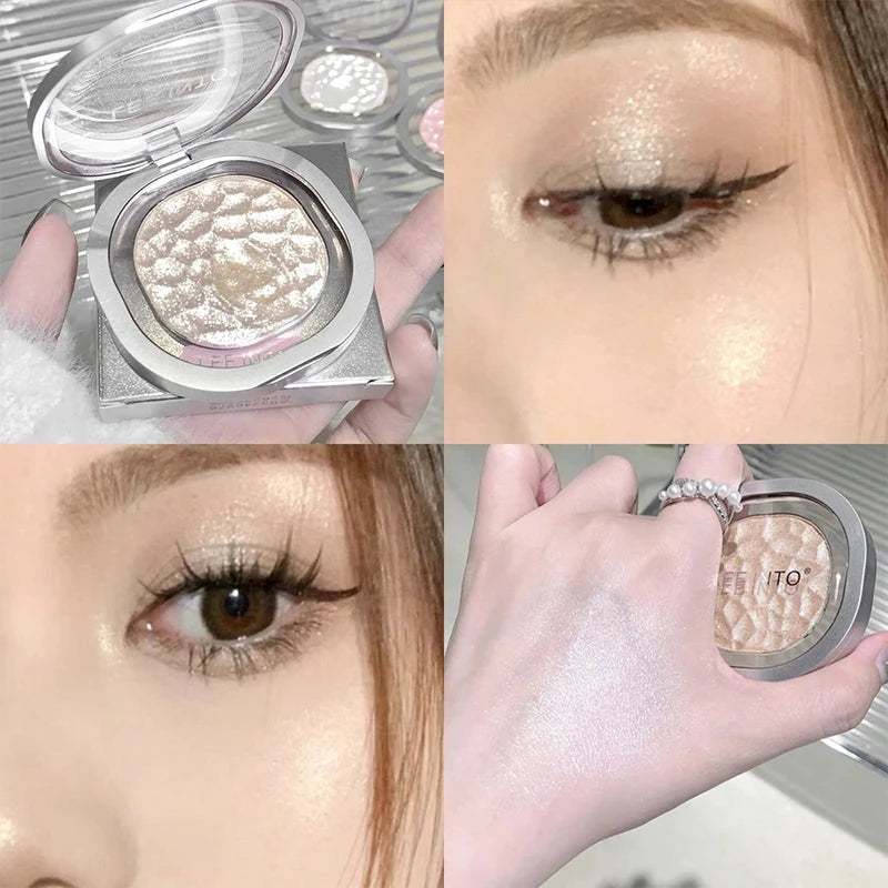 LEEINTO color-glowing high-gloss powder pearlescent powder brightens up the make-up eye shadow disc Good Vibrations