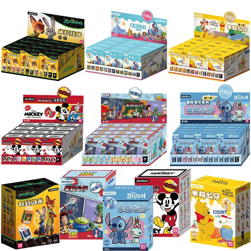 JANDOOM Disney Toy Story Zootopia Stitch Pooh Bear Mickey Mouse Action Figure Blind box Rice Grain Doll Anime Model Toys Gifts Good Vibrations