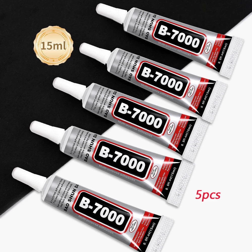 5Pcs Fast Drying Nail Art Glue Glitter UV Acrylic Rhinestones Press on Nails Strong Adhesive Nail Glue False Tips Manicure Tool Good Vibrations