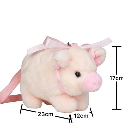 Piglet Plush Bag for Girl Korean Version Large Capacity Lady Shoulder Bag Cartoon Ins Cute Doll Messenger Bag Handbags Crossbody Good Vibrations