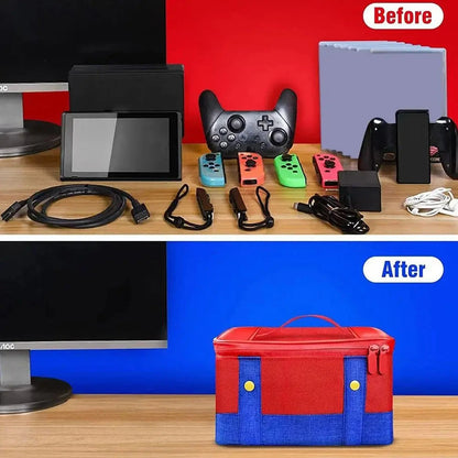 For Switch 2 Large Capacity Storage Bag Waterproof Shockproof Dustproof Portable Game Style Game Console Handbag For Switch2 Good Vibrations