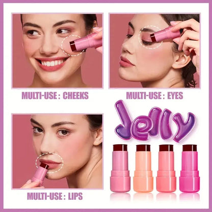 Jelly Blush Lip Gloss Stick for Lazy People to Contour, Even Skin Tone, Brighten and Color, Easy to Apply for Both Lips and Face Good Vibrations
