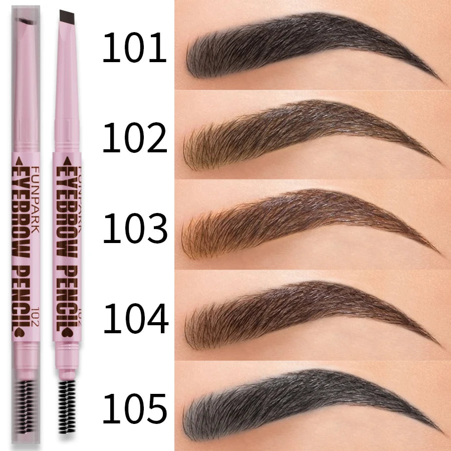 2 in 1 Professional Eyebrow Pencil Eye Makeup for Women 5 Colors Waterproof Long Lasting Eyebrow Brush Eye Brow Pen Cosmetic Gif Good Vibrations