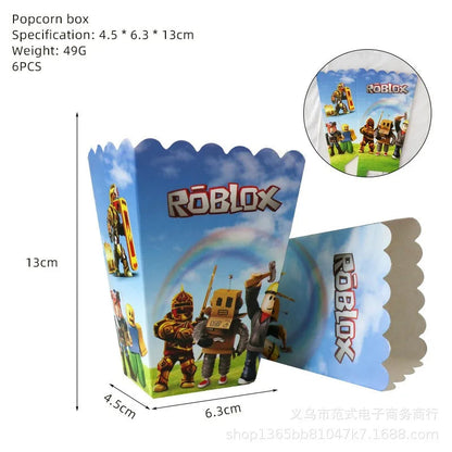 Game Roblox Cartoon Party Theme Birthday Supplies Balloon Banner Cake Topper Tableware Set Decorative Anime Peripheral Gifts Good Vibrations