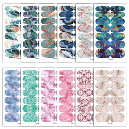 10/12 Sheets Self-adhesive Nail Stickers With Nail File Full Pack Nail Stickers Creative DIY Nail Art Decals Girls Color Fashion Good Vibrations