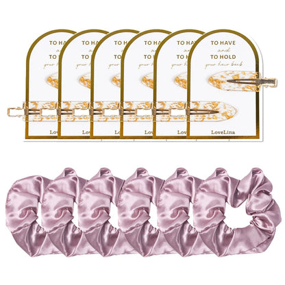 12pcs Bridesmaid Proposal Gifts Bridesmaid Hair Clips Hair Ties Scrunchies Set Bachelorette Party Wedding Bridal Shower Favors Good Vibrations