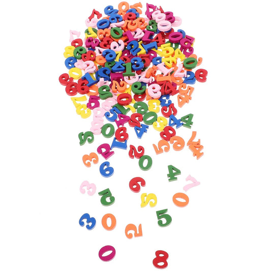 200Pcs Wood Numbers Decor Large Colorful Desk Numbers for Party Table Home Office Wooden Craft Number Sign Accessories Good Vibrations