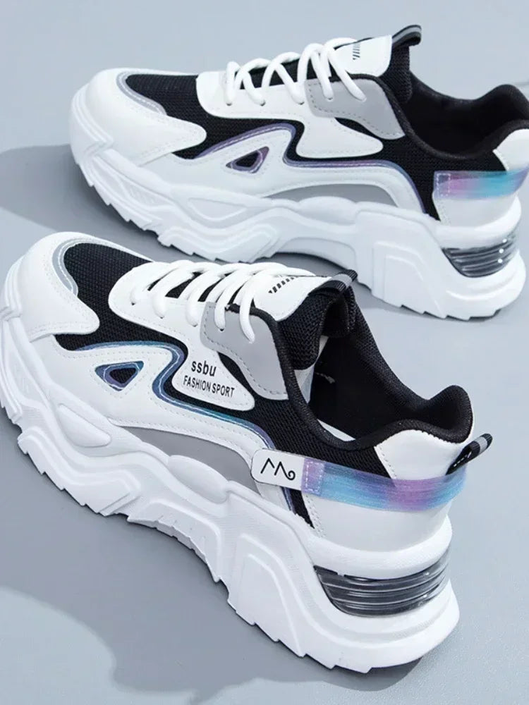 2023 Sneakers Women Platform Flat Shoes Woman Shoes Green Casual Trainers Ladies Chunky Sneakers Women Shoes Good Vibrations