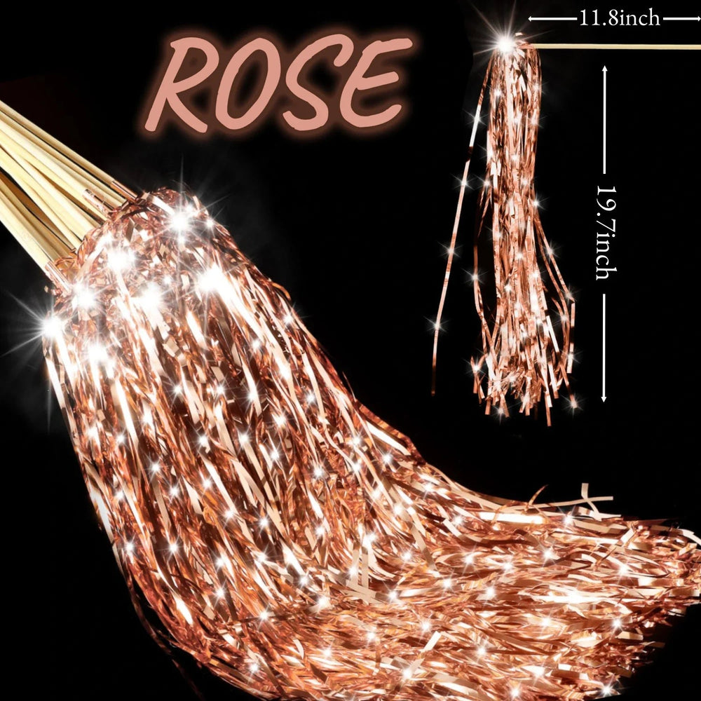 24-150Pcs Lighted Wedding Wands LED Tinsel Wedding Wands Light up Wedding Streamers for Wedding Send off Exits Party Favors Good Vibrations