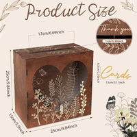 OurWarm Wedding Card Box for Party, Wooden Wedding Card Box, Rustic Wedding Card and Money Box for Wedding Decoration Birthday Good Vibrations