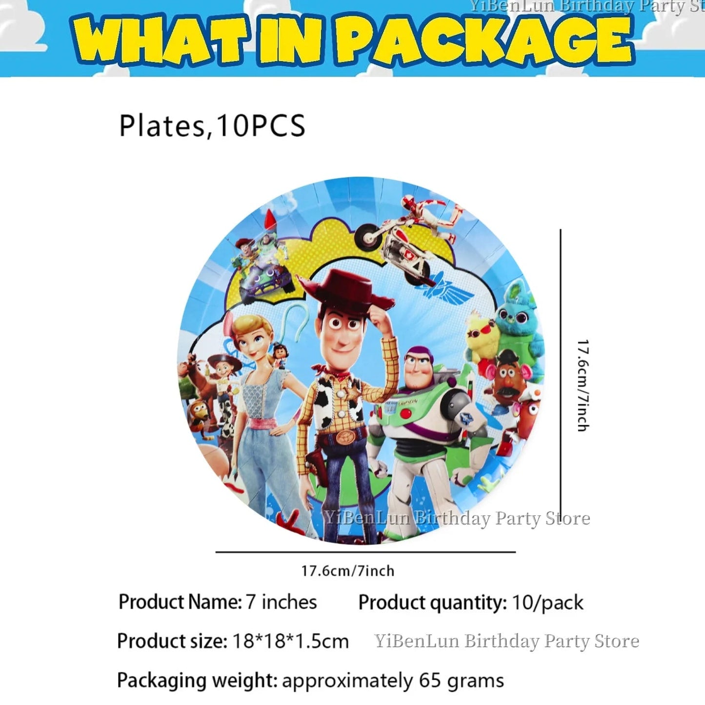 7/9 inch Toy Story Party Plates Birthday Decor Tableware Buzz Lightyear Paper Dish Cups Baby Shower Kids Favors Party Supplies Good Vibrations