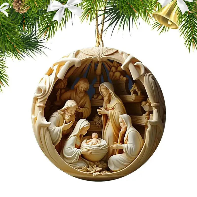 Christmas Tree Pendant Jesus Christ Hanging Ornaments Christmas Tree Ornament Christian Gifts Exquisite Xmas Ornaments Good Vibrations