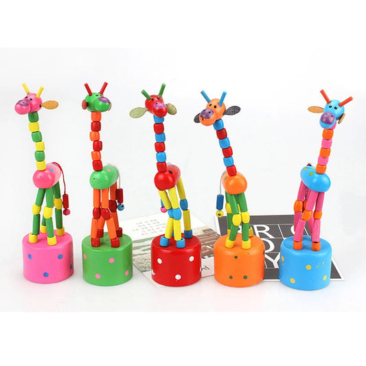 Montessori Toys Educational Wooden Toys for Children Early Learning Exercise Baby Fingers Flexible Materials Giraffe Toy Gifts Good Vibrations