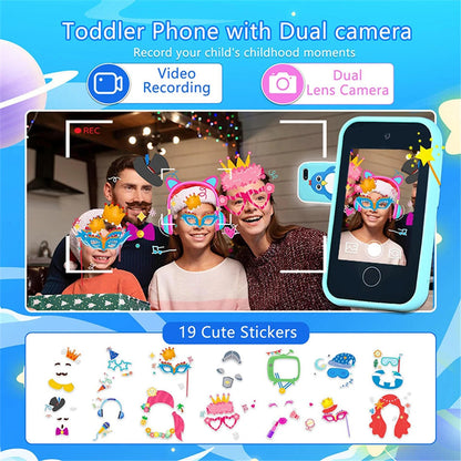 Toy Phone for Kids with Dual Camera Kid Smart Phone for Boys Girls Gifts Music Player 18 Games Toddler Learning Mini Toy Phone Good Vibrations