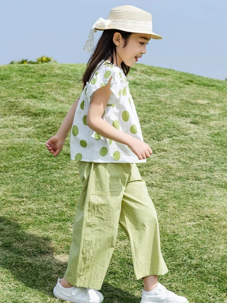 Children's Clothing 7 To 12 Years Child Summer Set 4 Girl Clothes Sets Kids Girls Teenagers T-shirt 10 Old Top Bottom 8 14 Year Good Vibrations