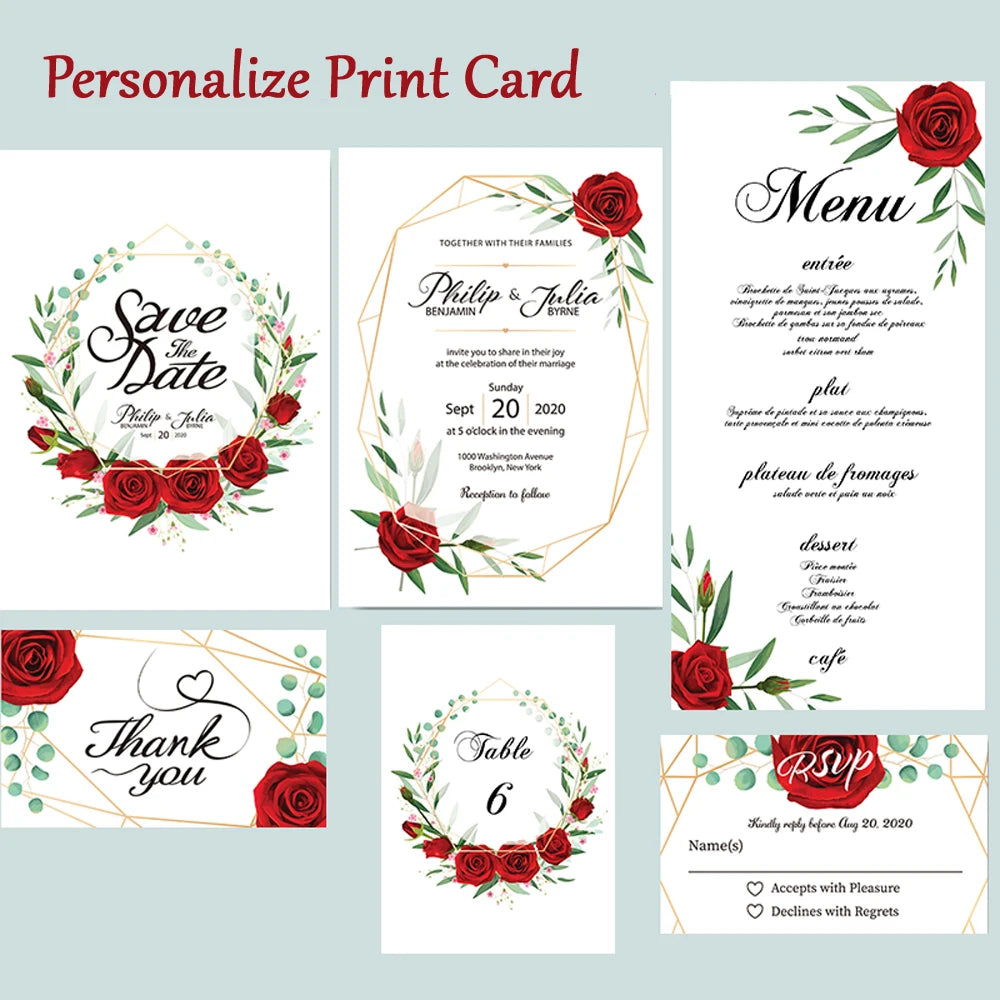 50pcs Personalized Print Wedding Invitation Insert Reception Reply RSVP Wishing Well Table Card Thank You Cards Menu IC101 Good Vibrations