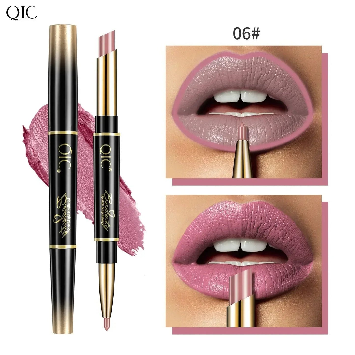2 In 1 Matte Lipstick lip liner Long lasting waterproof Makeup for women Korean Cosmetics Beauty Make up female Good Vibrations