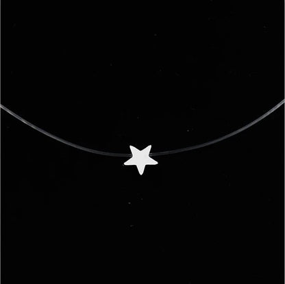 5 Colors Dazzling Zircon Necklace Invisible Transparent Fishing Line Simple Pendant Necklace Jewelry For Women Pearl Jewelry Good Vibrations
