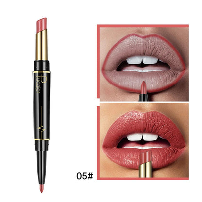 Pudaier Makeup 2 in 1 Matte Lipstick & Lip Liner Nude Lip Stick Pencil Make up Cosmetics Lip Balm Matt Cream Lipbalm Lipliner Good Vibrations