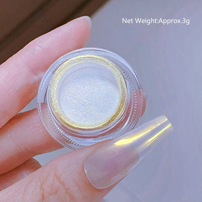 NICOLE DIARY Moonlight Mirror Nail Powder Aurora Silver Glitter Metallic Effect UV Gel Polish Pigment Chrome DIY Nail Decoration Good Vibrations