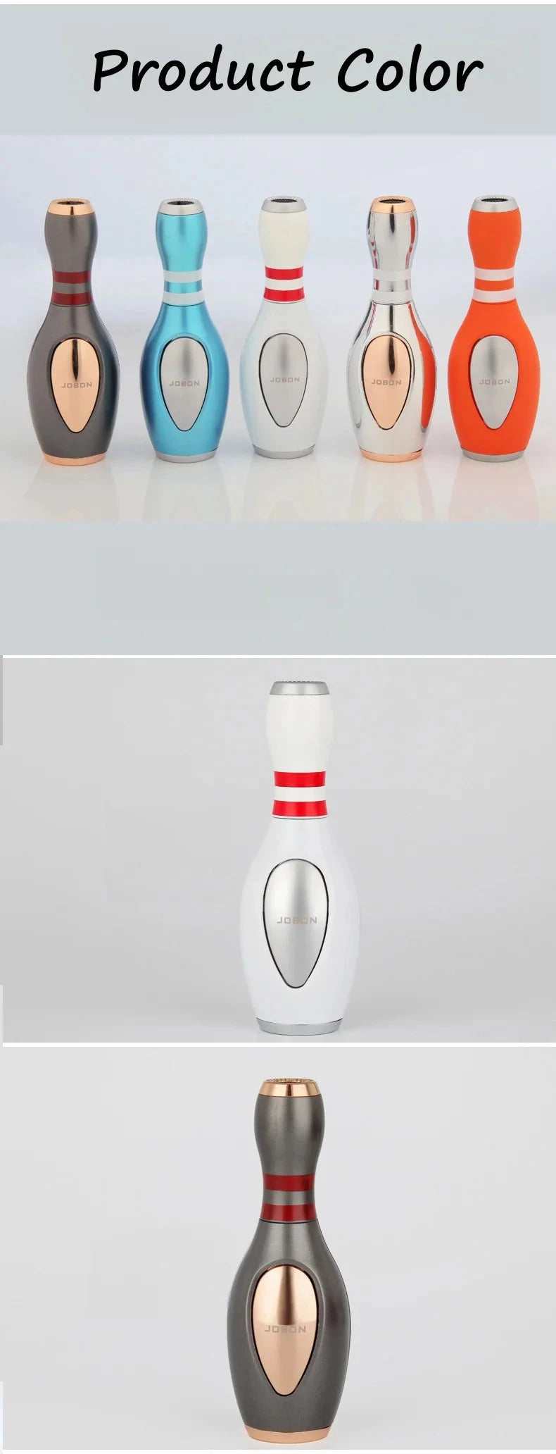 Jobon Bowling Ball Shaped Butane Gas Lighter Metal Outdoor Windproof Blue Flame Jet Turbine Torch Lighter Ornaments Gift Good Vibrations Adult Super Store