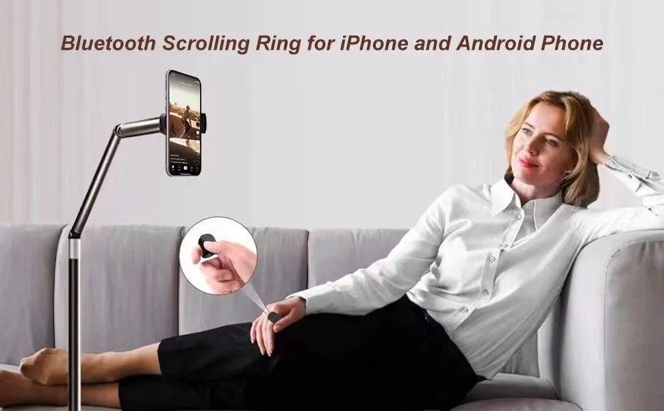 Tiktok Scrolling Ring Tiktok Remote Control Is Suitable for Iphone, iPad Bluetooth Page Turning Ring Roller, Both Camera Shutter, Short Video and Music Remote Control Function, Compatible with Ios and Android Phones Good Vibrations