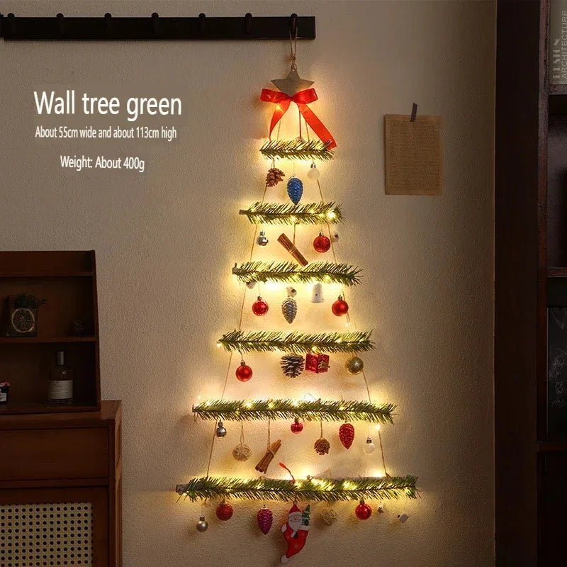 Christmas Decorations Wall Light Non-woven Christmas Tree Christmas Scene Decoration Window Decoration Supplies Santa Good Vibrations