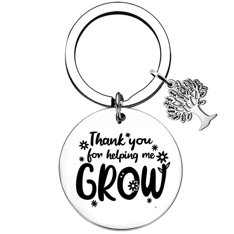 New Teacher Appreciation Gift Keychain Pendant  Graduation Key Chains Keyrings Gift Teachers Plant Seeds That Grow Forever Good Vibrations