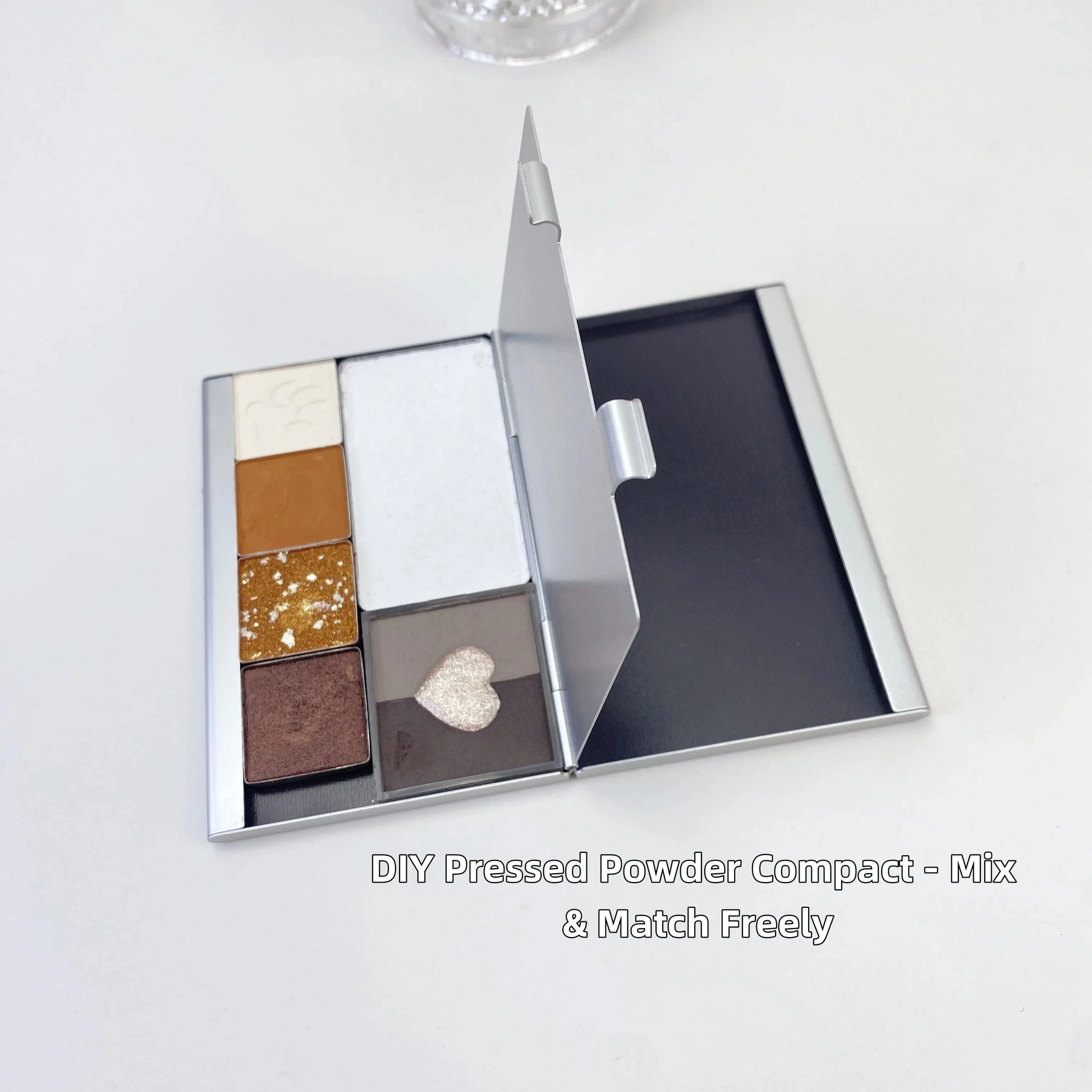 Ultra-Thin Aluminum Dual-Layer Magnetic box DIY Compact - Refillable Case for Eyeshadow & Blush Good Vibrations