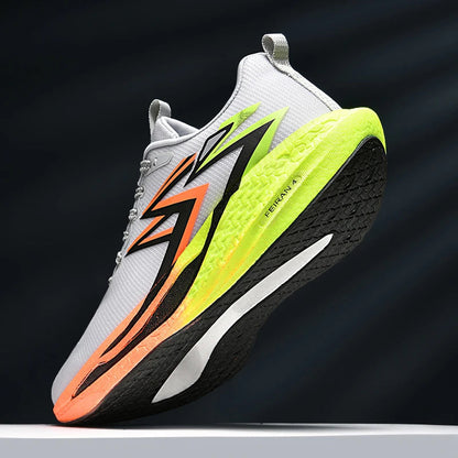 Carbon Plate Marathon Men Sports Running Shoes Air Cushion Lightweight Women Athletic Gym Sneakers Hiking Jogging Footwear Good Vibrations