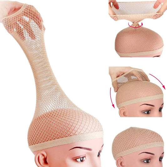 Wig Cap with Open-end for Women, Mesh Wig Cap for Long Hair, Wig Natural Nude Net Cap, 3 Pieces Good Vibrations