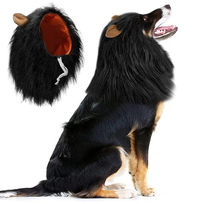 Cute Pet Dog Cosplay Clothes Lion Mane For Dog Costumes Realistic Lion Wig For Medium to Large Dogs With Ear Pet Accessories Good Vibrations