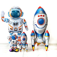 4D Standing Astronaut Spaceman Balloons Rocket Foil Balloons Kids Toys Baby Shower Outer Space Themed Birthday Party Decorations Good Vibrations