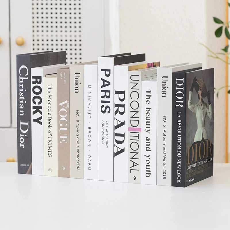 Modern fake book ornament Nordic light luxury simulation book living room home store decoration photo props book case box Good Vibrations