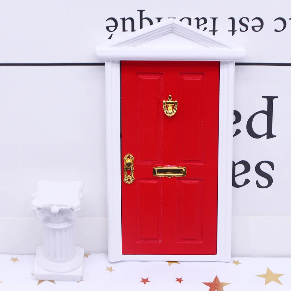 1PC Dollhouse Christmas Wooden Pointed Top Door And Square Door BJD Simulation Model For Miniature Furniture Scene Decoration Good Vibrations