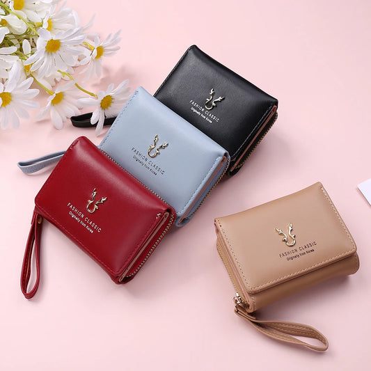 Luxury Brand Women's Small Wallet Female Card Holder Short Wallets with Coin Purse for Woman Ladies PU Leather Hasp Mini Clutch Good Vibrations
