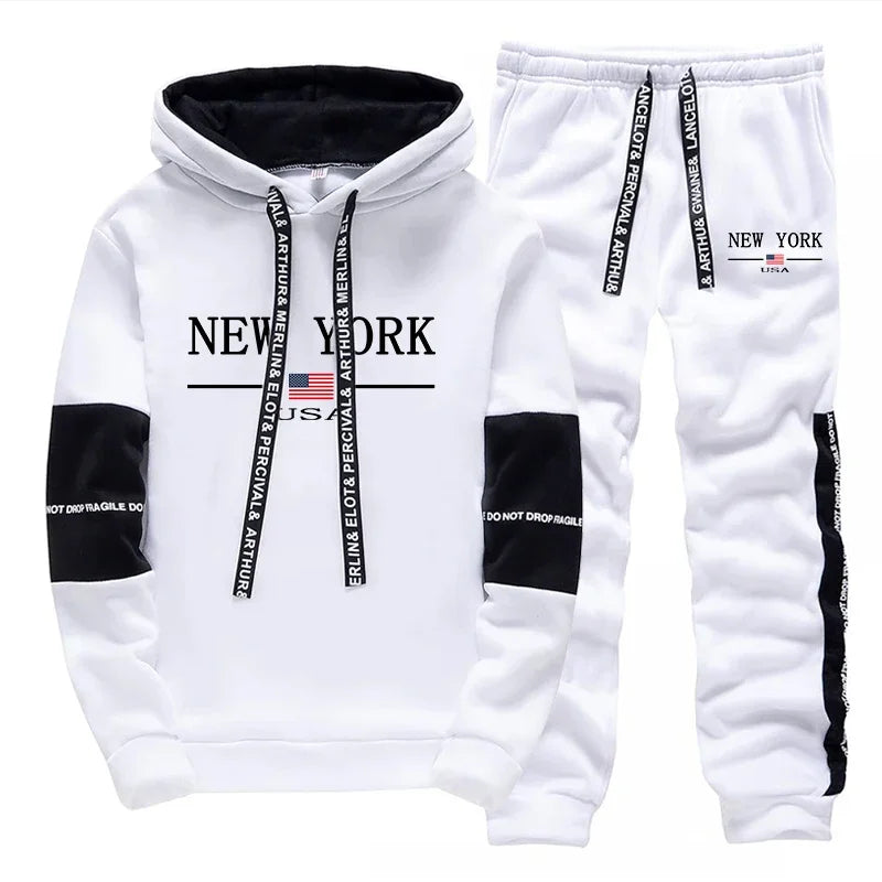 Quality Mens Tracksuit Casual Print Sweatshirts Sports Jogging Mens Clothing Autumn Winter Sportswear Single Piece Hoodie Pants Good Vibrations