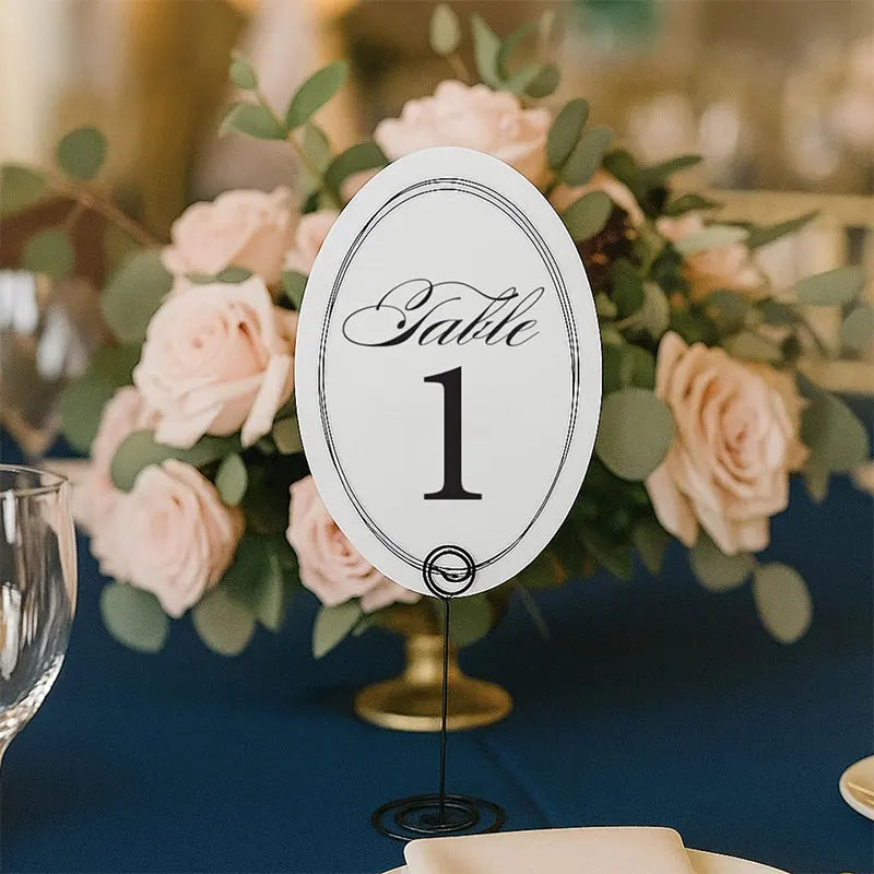 Oval Table Numbers-Double-sided Printing Event Wedding Table Number Assignment Formal Elegant Simple NUMERICAL Table Numbers Good Vibrations