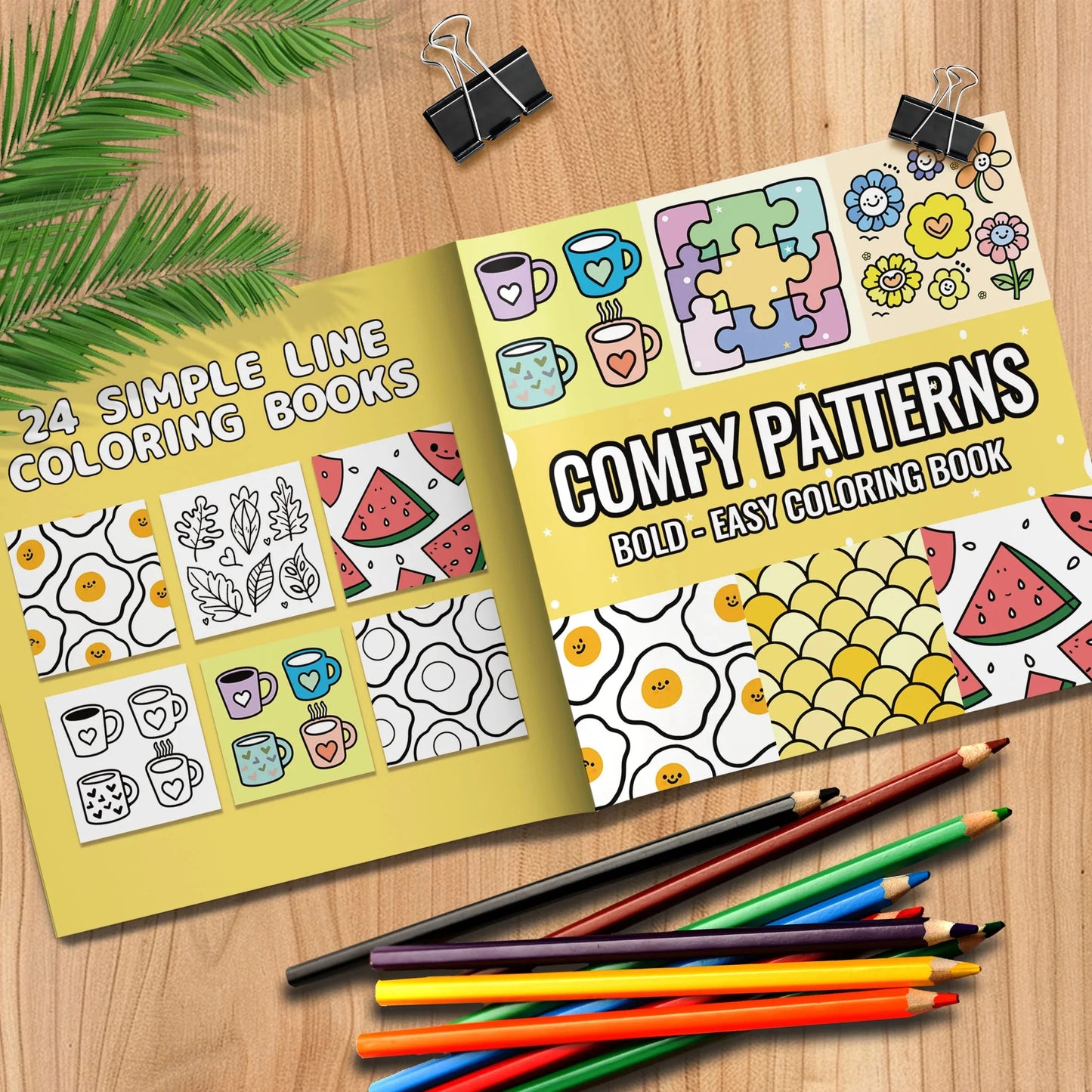 Creative Painting Book - 20x20cm Illustrated Art Book with 24 Pages of Various Patterns for Fun Good Vibrations