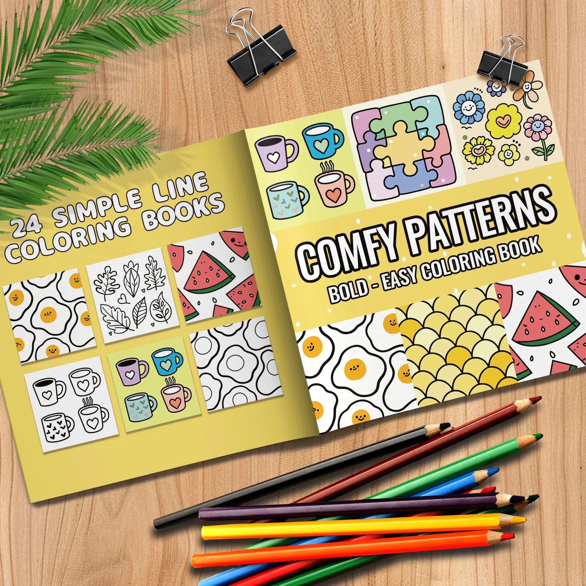 Creative Painting Book - 20x20cm Illustrated Art Book with 24 Pages of Various Patterns for Fun Good Vibrations