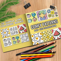 Creative Painting Book - 20x20cm Illustrated Art Book with 24 Pages of Various Patterns for Fun Good Vibrations