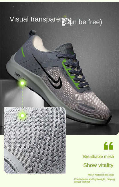 Men's Shoes 2025 New Summer Breathable Mesh Casual Sports Shoes Men's Trendyy Versatile Work Running Shoes Good Vibrations