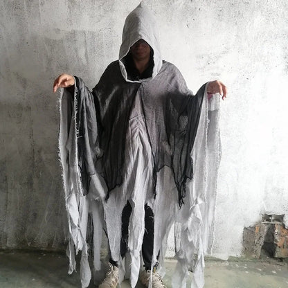 Halloween Ghost Dementors Cosplay Costume For Adult New Gothic Horror Zombie Tattered Hooded Capes Day Of The Dead Party Cloaks Good Vibrations