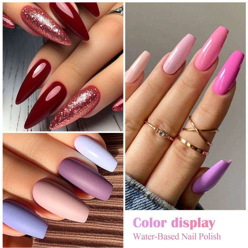 8ml Peel Off Water-Based Nail Polish Red Nails Fast Drying Long-Lasting Nail Art Polish DIY Design No Need Lamp Cure Manicure Good Vibrations